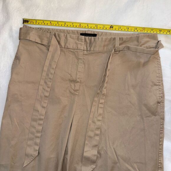 Talbots Women’s Wide Leg Belted Crop Pants Khaki Tan Size 12 EUC - Picture 6 of 11